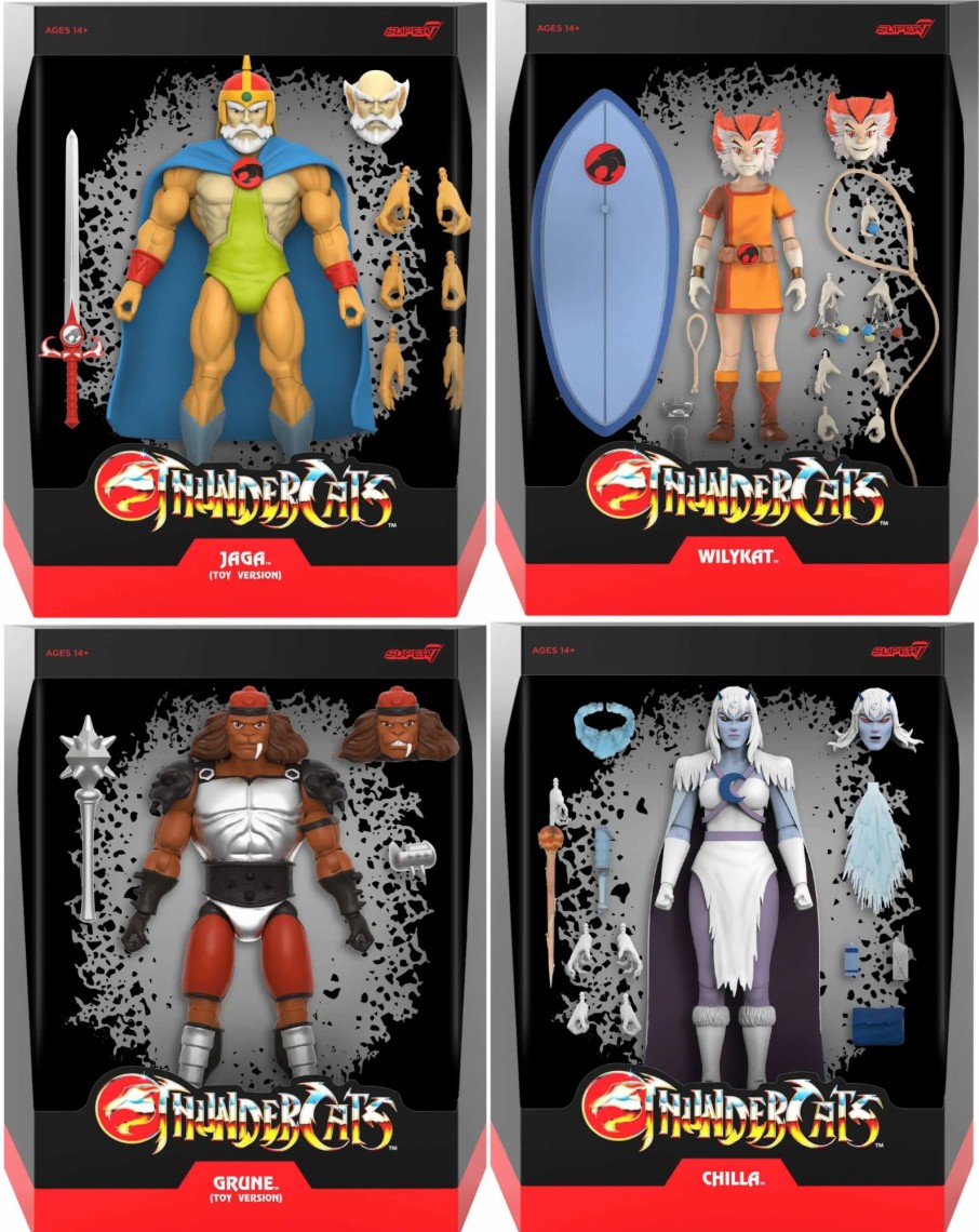 All Brands Super7 | Thundercats Ultimates Series 9 Jago, Chilla, Grune & Wily Kat Set Of All 4 Action Figures (Pre-Order Ships July 2024)