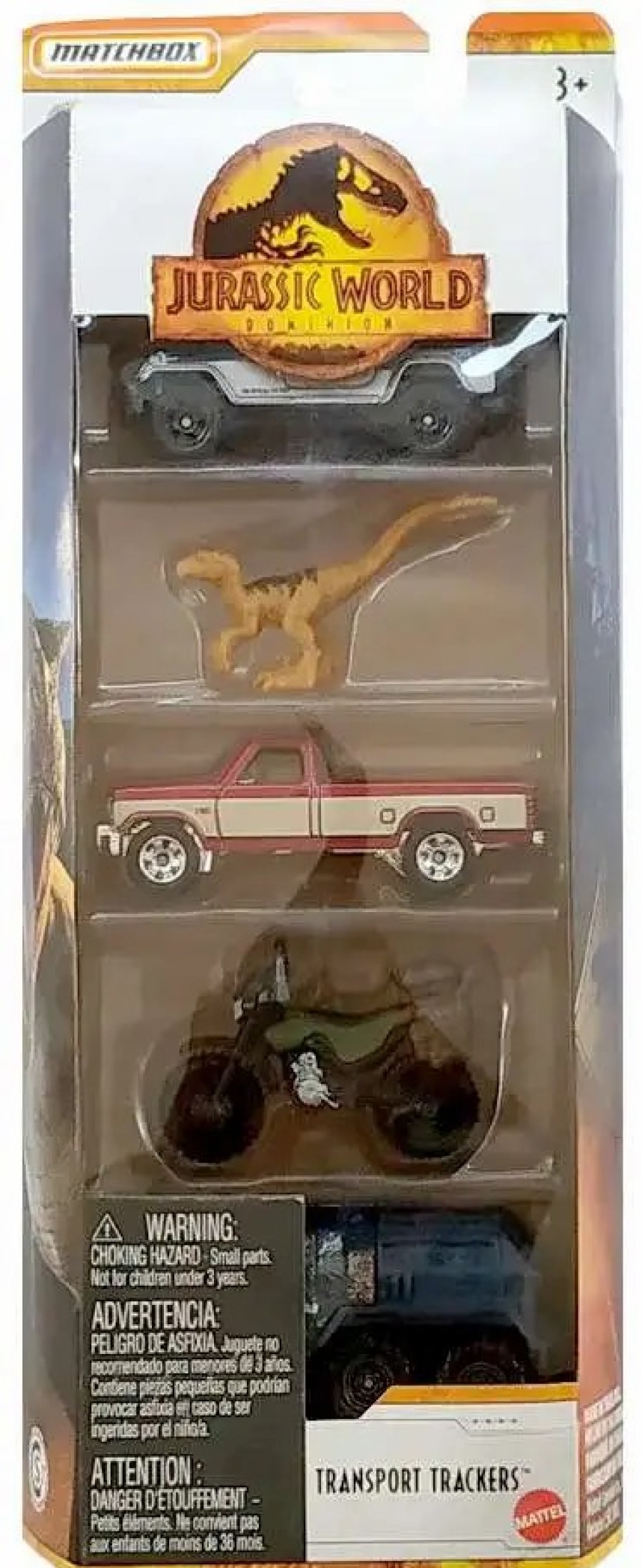 All Brands Mattel | Jurassic World Matchbox Transport Trackers Die Cast Car 5-Pack