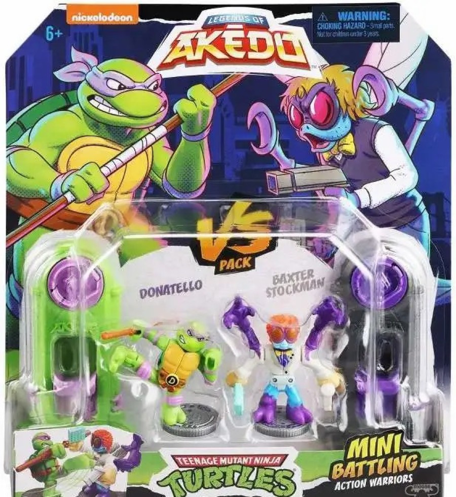 All Brands Moose Toys | Legends Of Akedo Teenage Mutant Ninja Turtles Donatello Vs Baxter Stockman Mini Battling Action Figure Versus Pack