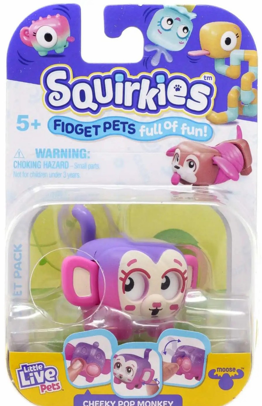 All Brands Moose Toys | Little Live Pets Squirkies Cheeky Pop Monkey Figure [Purple]