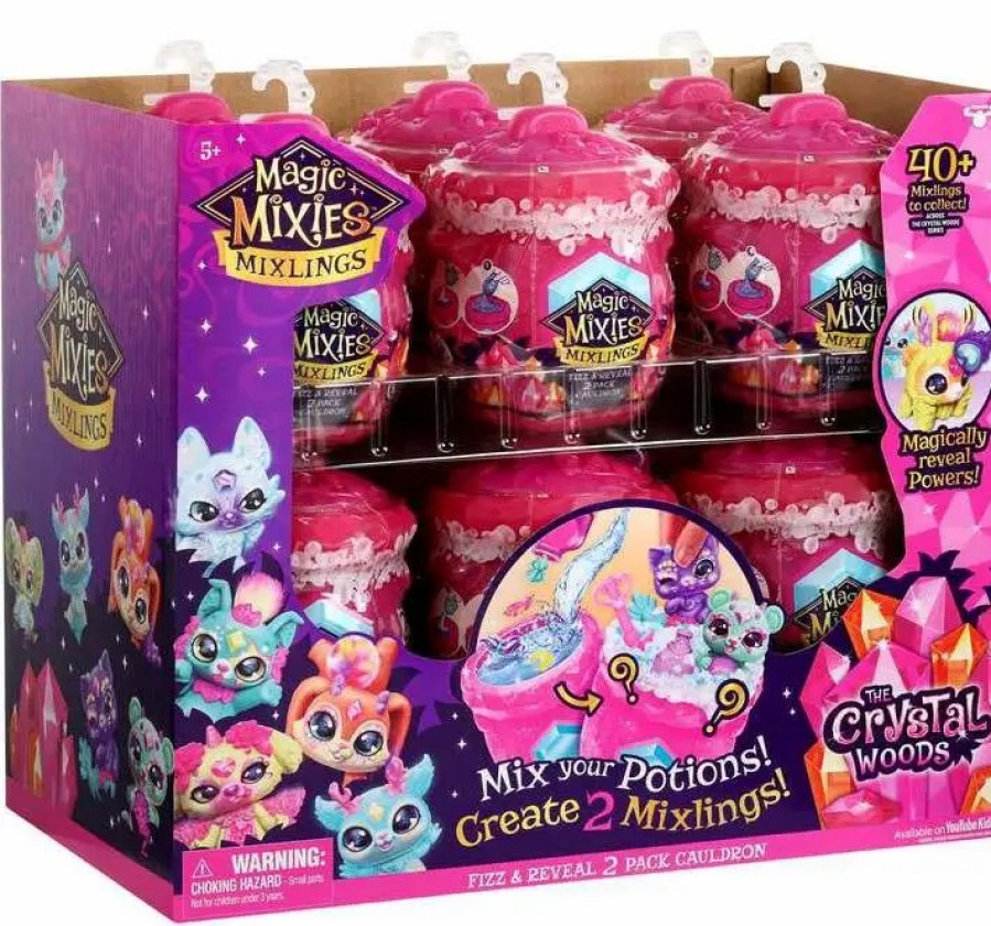 All Brands Moose Toys | Magic Mixies Mixlings The Crystal Woods Fizz & Reveal Cauldron Mystery Box [12 Packs]