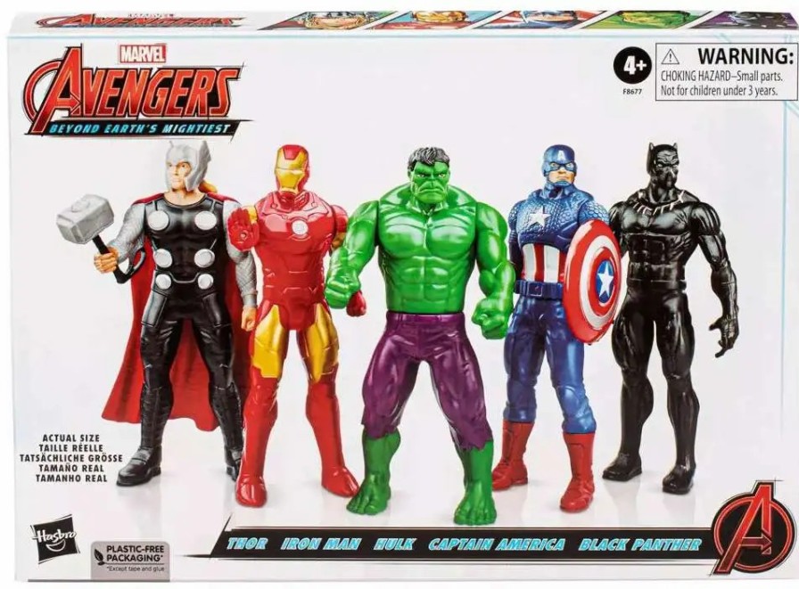 All Brands Hasbro | Marvel Avengers: Beyond Earths Mightiest Thor, Iron Man, Hulk, Captain America & Black Panther Exclusive Action Figure 5-Pack