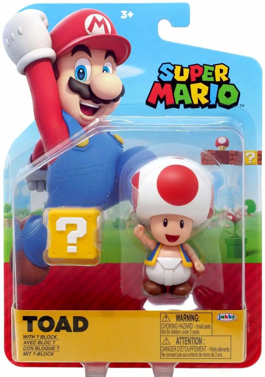 All Brands Jakks Pacific | Super Mario Wave 35 Toad Action Figure [With ? Block]