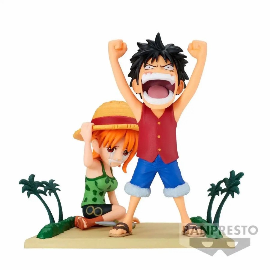 All Brands Banpresto | One Piece World Collectable Figure Wcf Monkey D. Luffy And Nami 2.8-Inch Collectible Pvc Figure [Log Stories] (Pre-Order Ships May)