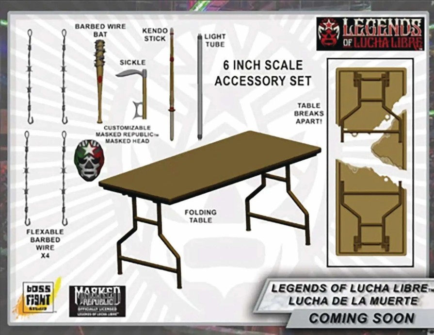 All Brands Boss Fight Studios | Legends Of Lucha Libre Hero H.A.C.K.S. Lucha De La Muerte 4-Inch Premium Accessory Pack