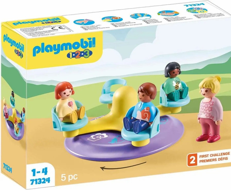 All Brands Playmobil | Playmobil 1.2.3 Merry-Go-Round Set #71324