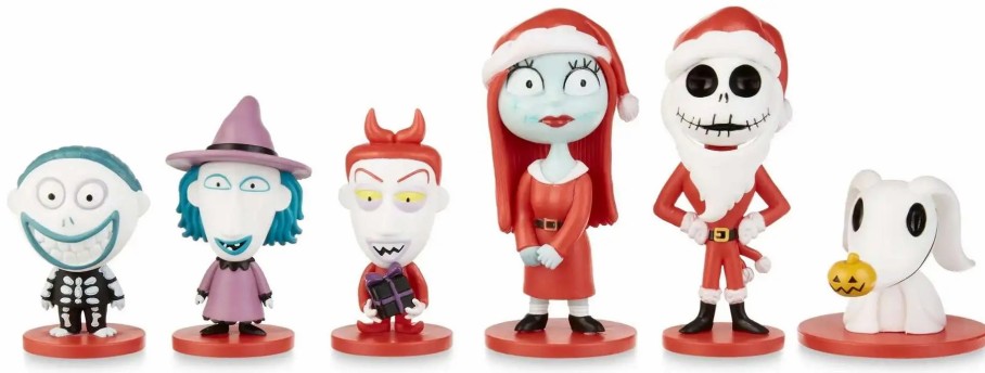 All Brands Ruz | Disney The Nightmare Before Christmas Lock, Shock, Barrel, Sally, Jack & Zero 3-Inch Figure 6-Pack