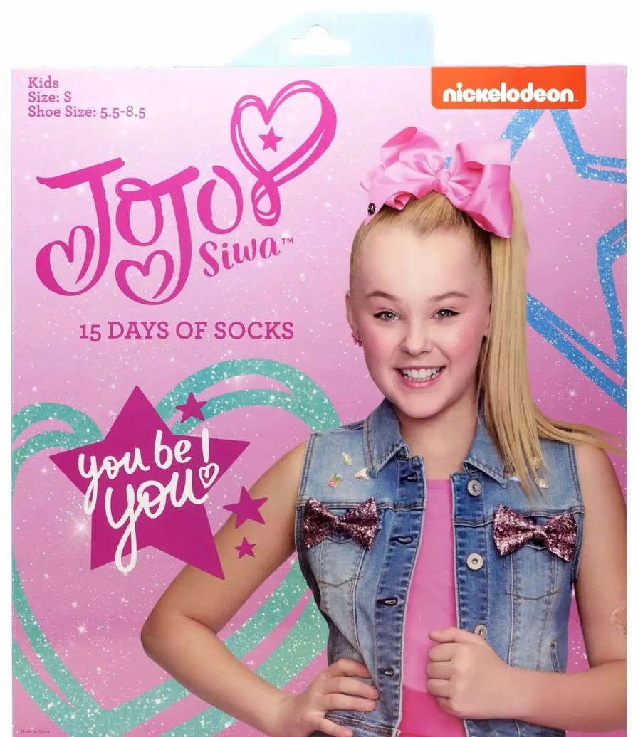 All Brands Centric | 15 Days Of Socks Kids Jojo Siwa 15-Pack [Size: Large, Shoe Size: 3 - 10]