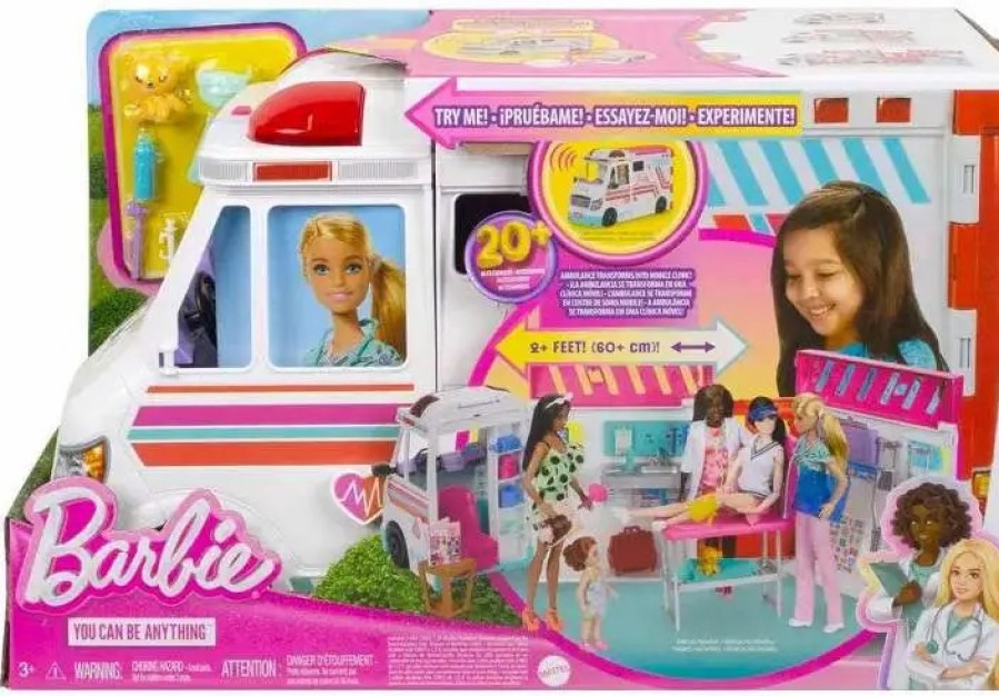 All Brands Mattel | Barbie You Can Be Anything Transforming Ambulance & Clinic Exclusive 13.25-Inch Playset