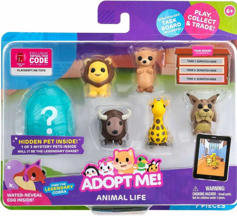 All Brands Jazwares | Adopt Me! Pet Animal Life Mini Figure 6-Pack [Comes With First Aid Bag Online Virtual Item Redemption Code!]