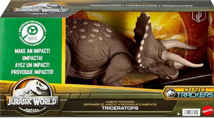 All Brands Mattel | Jurassic World Dino Trackers Habitat Defender Triceratops Action Figure