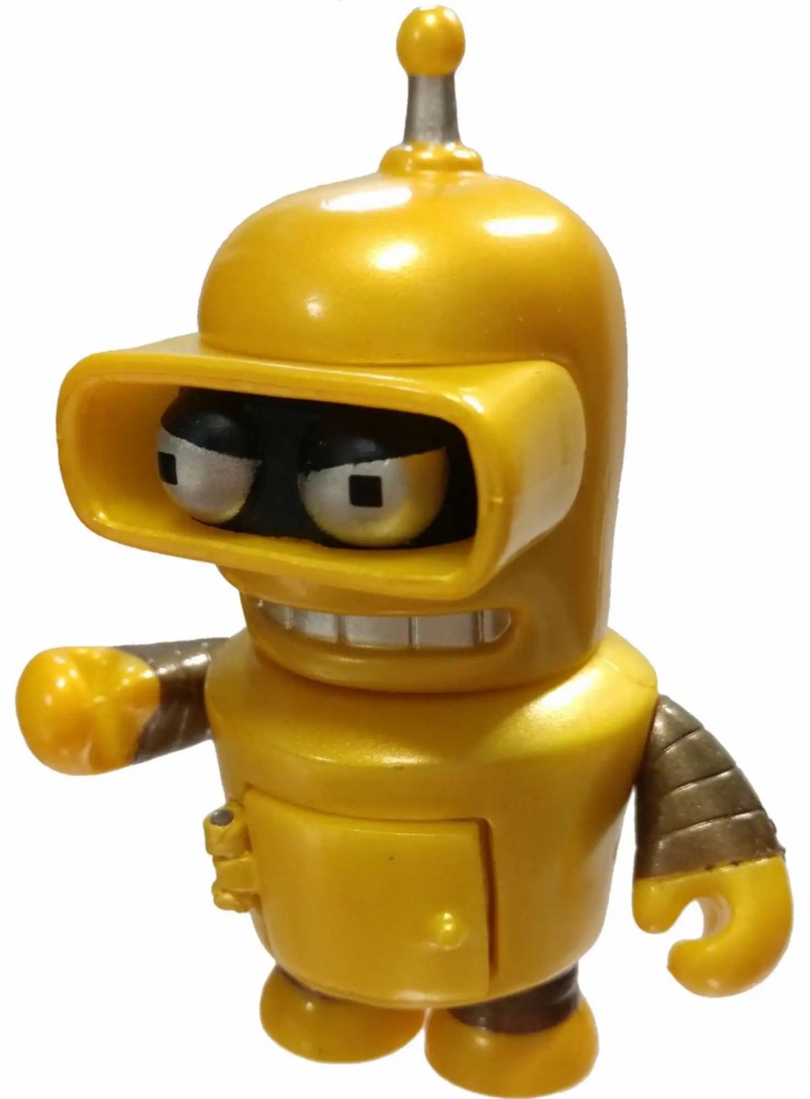 All Brands Kidrobot (NECA) | Futurama Universe X Gold Bender 1/96 Mini Figure [Extremely Rare Super Chase! Loose]