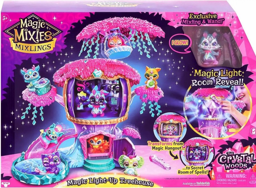 All Brands Moose Toys | Magic Mixies Mixlings The Crystal Woods Magic Light-Up Treehouse Exclusive Playset [Exclusive Glow Magic Mixling & Wand]