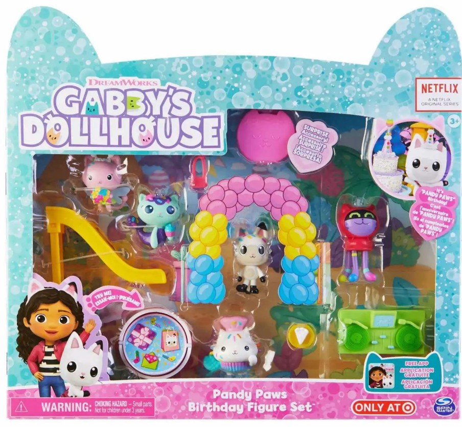 All Brands Spin Master | Gabby'S Dollhouse Pandy Paws Birthday Exclusive Figure Set