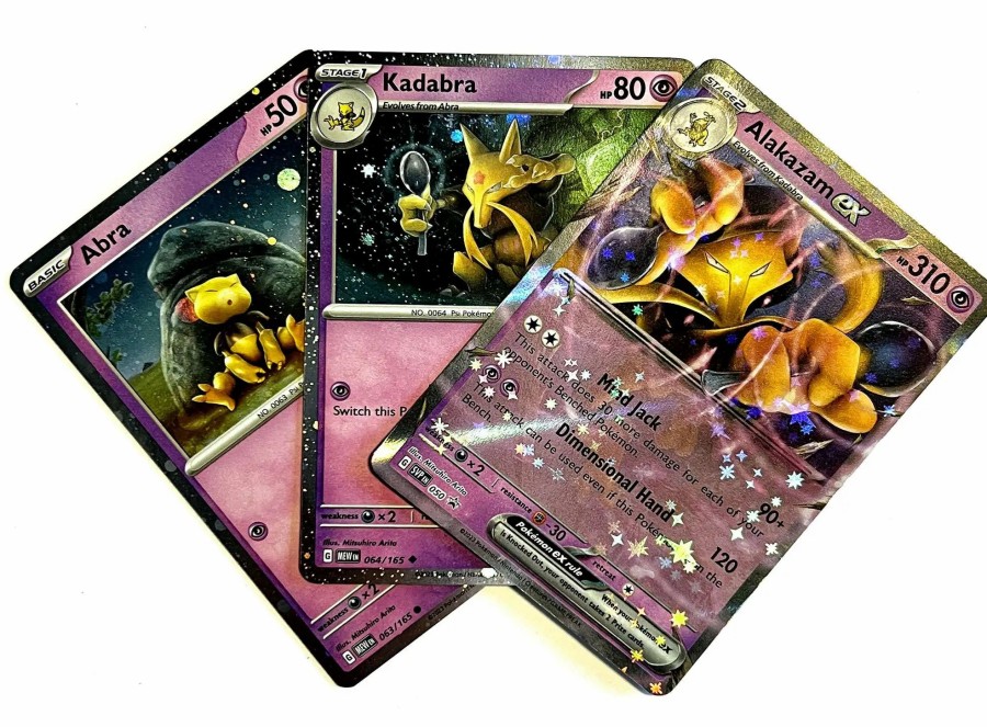 All Brands Pokemon USA | Pokemon Trading Card Game 151 Abra, Kadabra & Alakazam Set Of 3 Foil Promo Single Cards