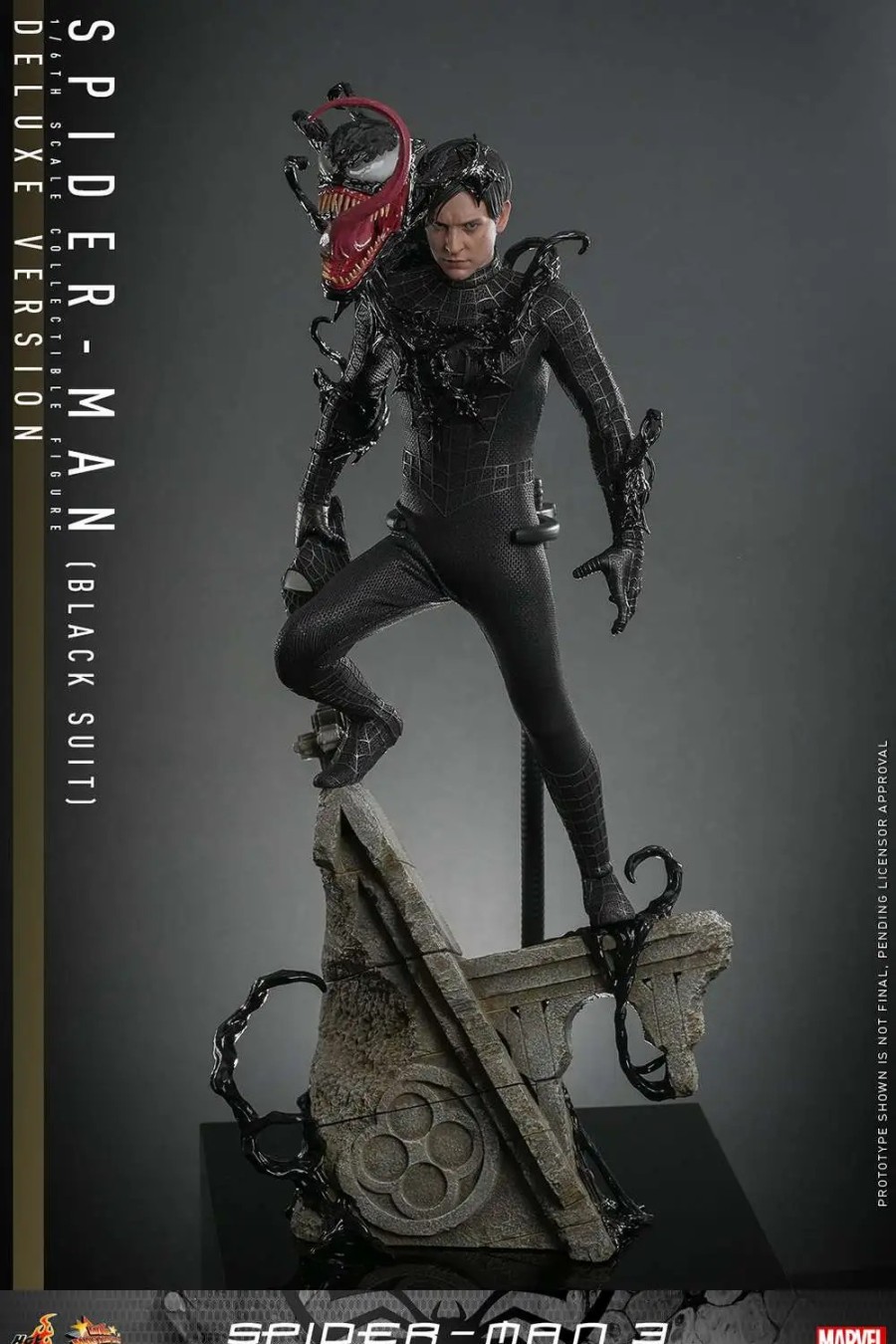 All Brands Hot Toys | Spider-Man 3 Movie Masterpiece Spider-Man Collectible Figure [Black Suit, Deluxe Version] (Pre-Order Ships June 2025)