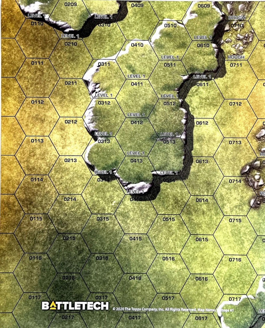 All Brands Catalyst Game Labs | Battletech Hilltops #1 / Barren Lands #1 Paper Full-Color Double-Sided Map [18" X 22"]