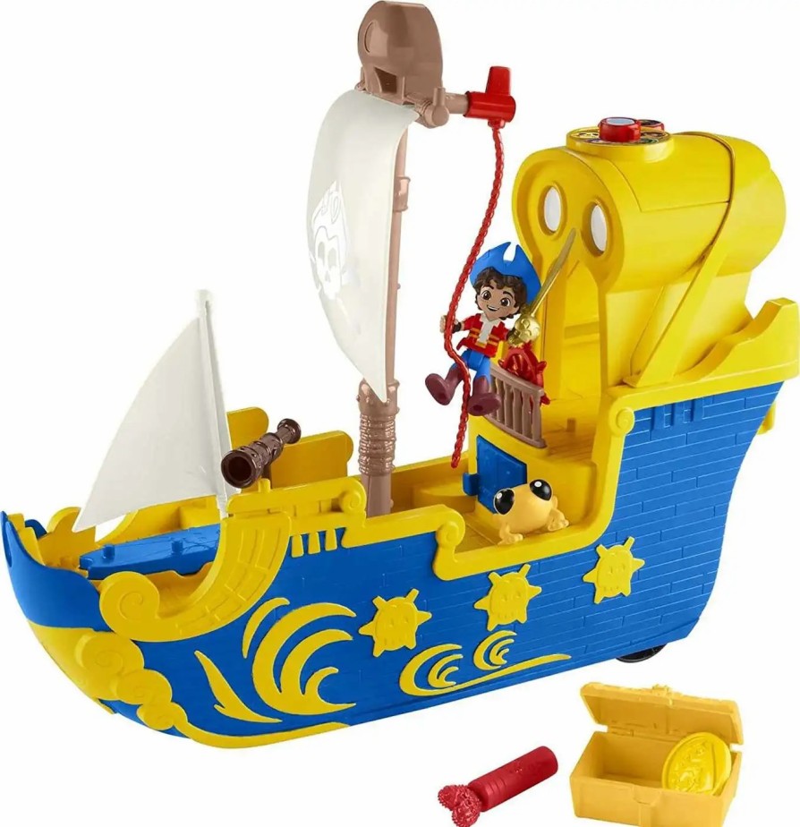 All Brands Fisher Price | Fisher Price Santiago Of The Seas El Bravo Pirate Ship Playset [Lights & Sounds, Frustration Free Packaging]