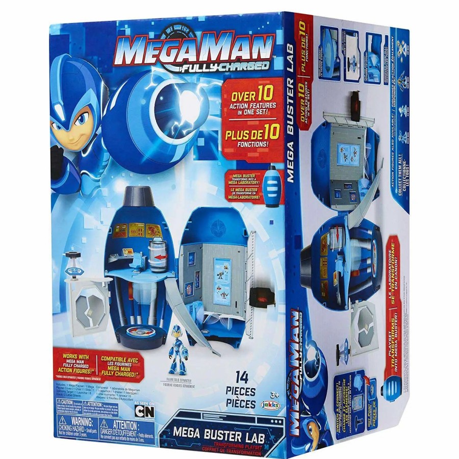 All Brands Jakks Pacific | Mega Man Fully Charged Mega Buster Lab 9.25-Inch Playset