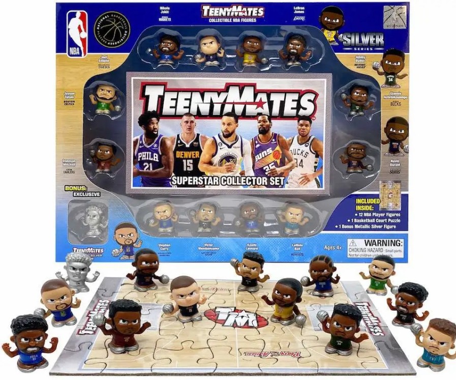 All Brands Party Animal Toys | Nba Teenymates Basketball Series 9 Silver Series Superstar Collector Set