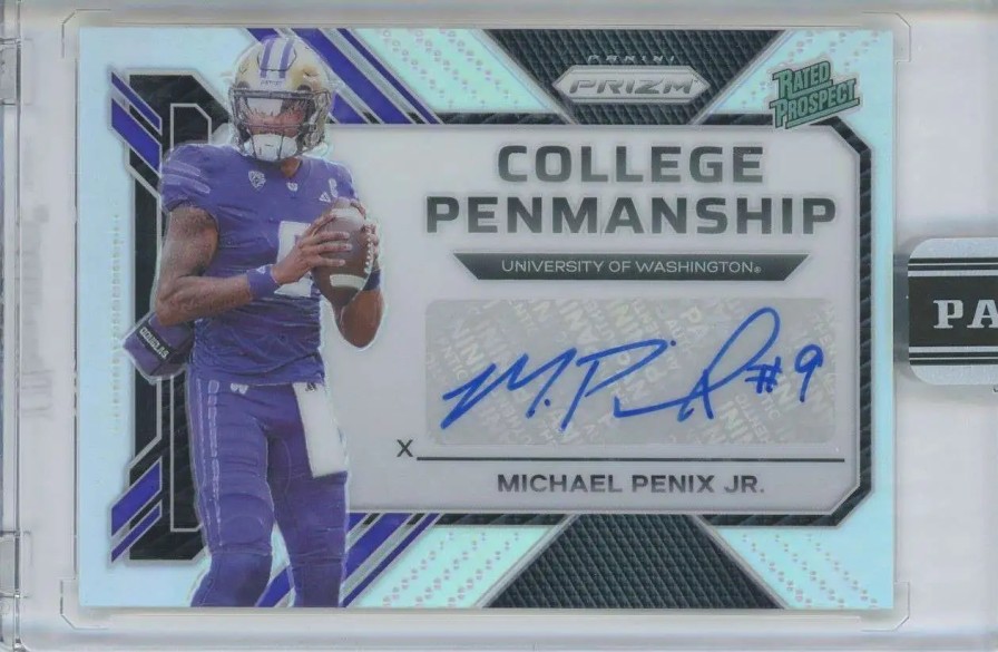 All Brands Panini | Nfl 2023 Panini Prizm /99 College Penmanship Michael Penix Jr. Cp-Mp [Rated Prospect Auto]