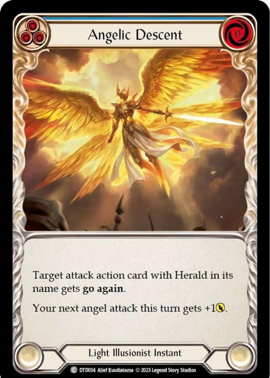 All Brands Legend Story Studio | Flesh And Blood Trading Card Game Dusk Till Dawn Common Angelic Descent Dtd034 [Blue]