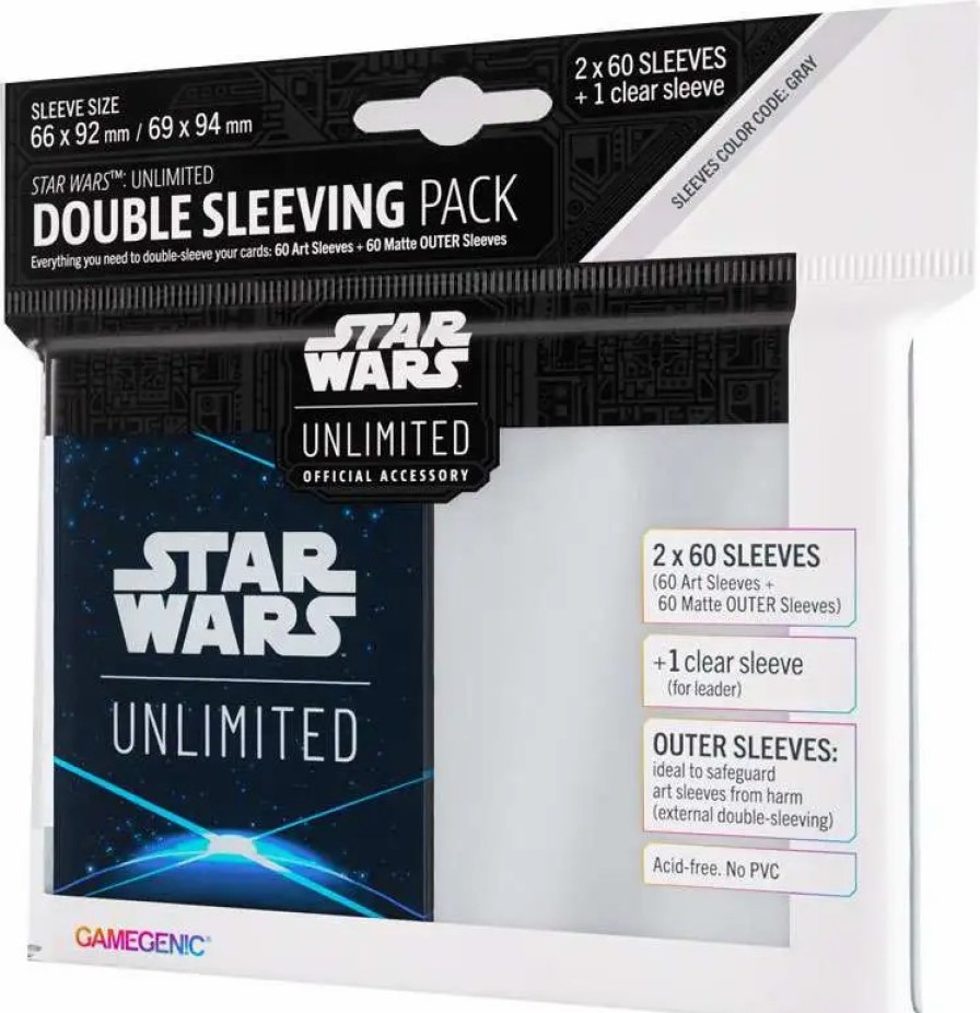 All Brands Gamegenic | Trading Card Game Star Wars: Unlimited Space Blue Double Sleeving Pack [61 Art Sleeves +1 Clear Sleeve] (Pre-Order Ships March)