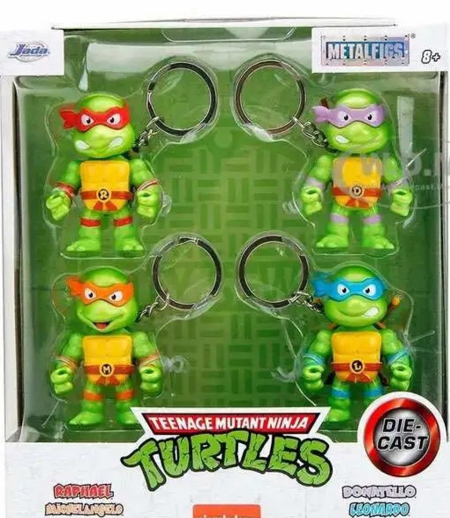 All Brands Jada Toys | Teenage Mutant Ninja Turtles Metalfigs Die Cast Michealangelo, Leonardo, Donatello & Raphael 2.5-Inch Die Cast Keychain 4-Pack