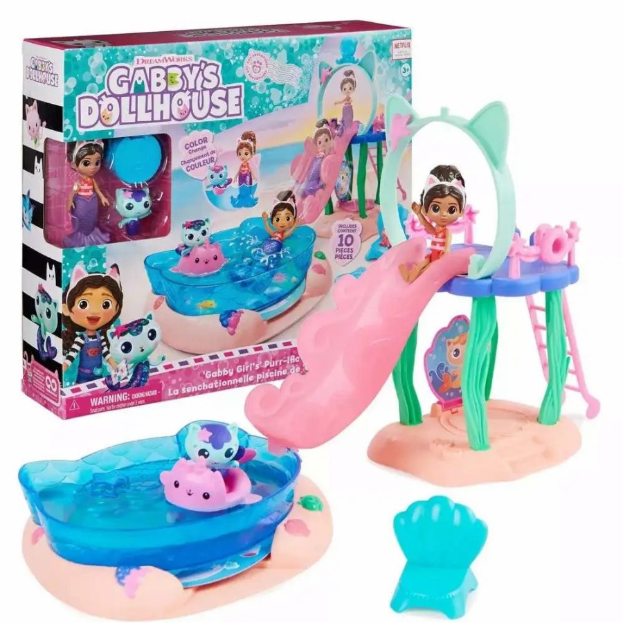 All Brands Spin Master Toys | Gabby'S Dollhouse Gabby Girl'S Purr-Ific Pool Playset