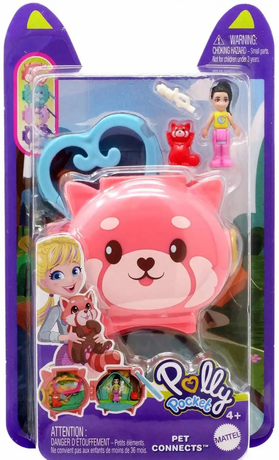 All Brands Mattel Toys | Polly Pocket Pet Connects Red Panda Micro Playset