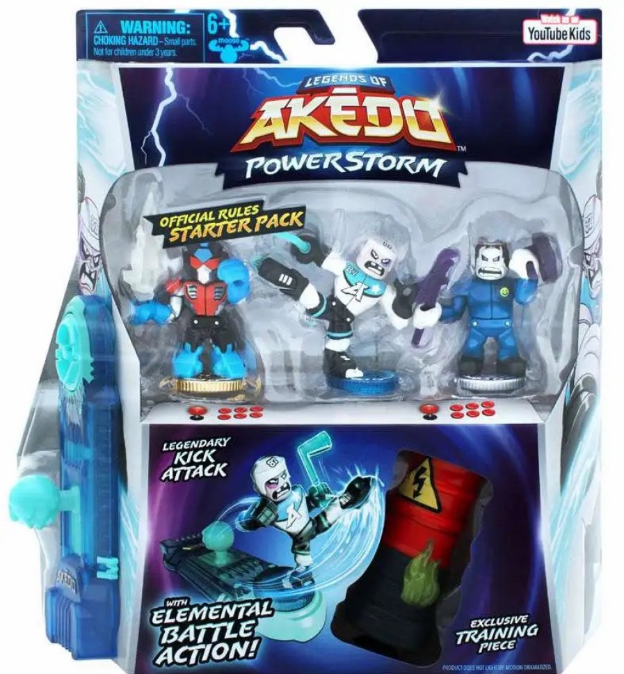 All Brands Moose Toys | Legends Of Akedo Powerstorm Recharge, Rip Off & High Stick Mini Battling Action Figure Starter Pack