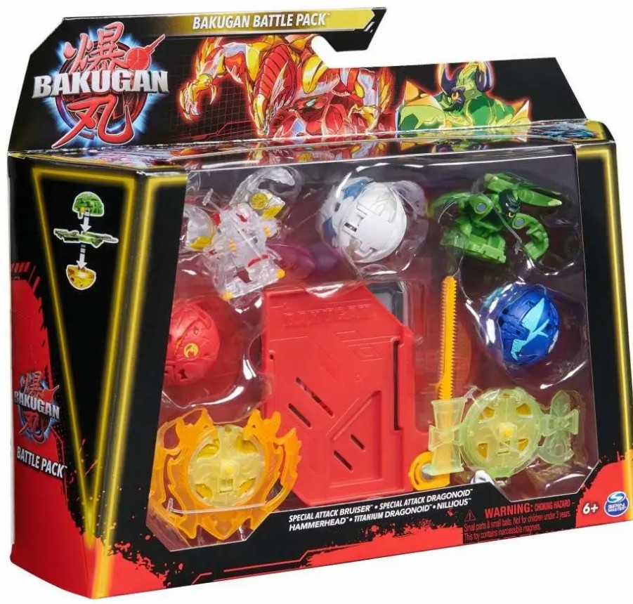 All Brands Spin Master | Bakugan 2023 Special Attack Bruiser, Dragonoid, Hammerhead, Titanium Dragonoid & Nillious 5-Figure Battle Pack [Includes Online Roblox Game Code!] (Pre-Order Ships February)