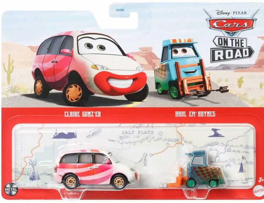 All Brands Mattel Toys | Disney / Pixar Cars On The Road Metal Claire Gunz'Er & Haul Em' Haynes Diecast Car 2-Pack