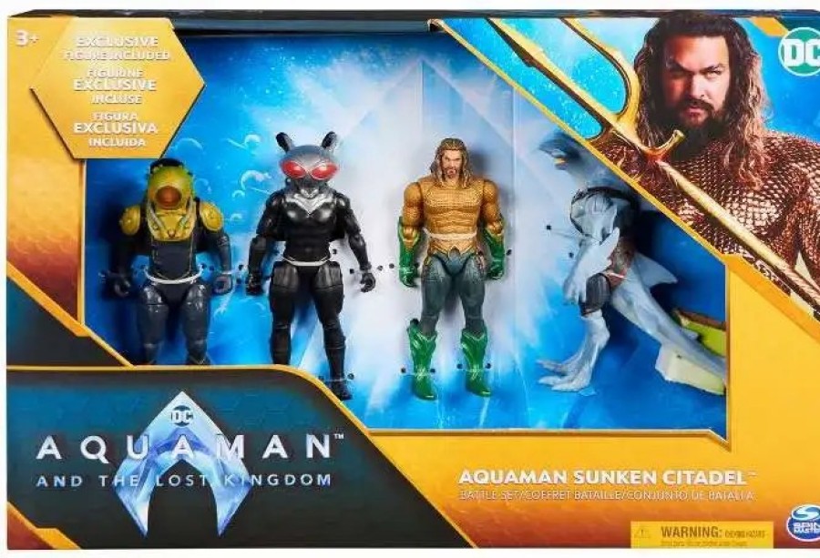 All Brands Spin Master | Dc Aquaman And The Lost Kingdom Black Manta, Aquaman, Manta Man & Shark Guard Exclusive Action Figure [Sunken Citadel]