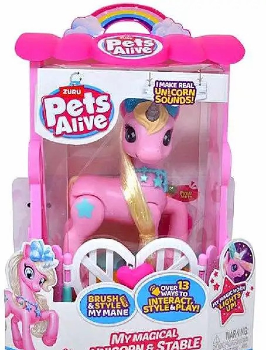 All Brands Zuru Toys | Pets Alive My Magical Unicorn & Stable Robotic Pet Figure [Regular Version, Over 13 Ways To Interact]