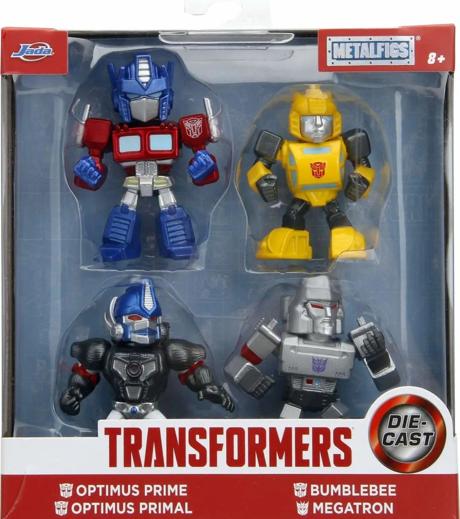 All Brands Jada Toys | Transformers Metalfigs Die Cast Optimus Prime, Optimus Primal, Bumblebee & Megatron 2.5-Inch 2.5" Die Cast Figure 4-Pack