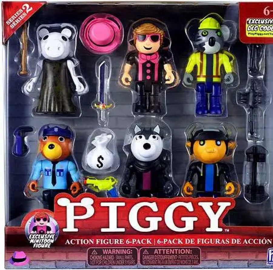 All Brands Phat Mojo | Series 2 Piggy Action Figure 6-Pack [Exclusive Minitoon Figure]