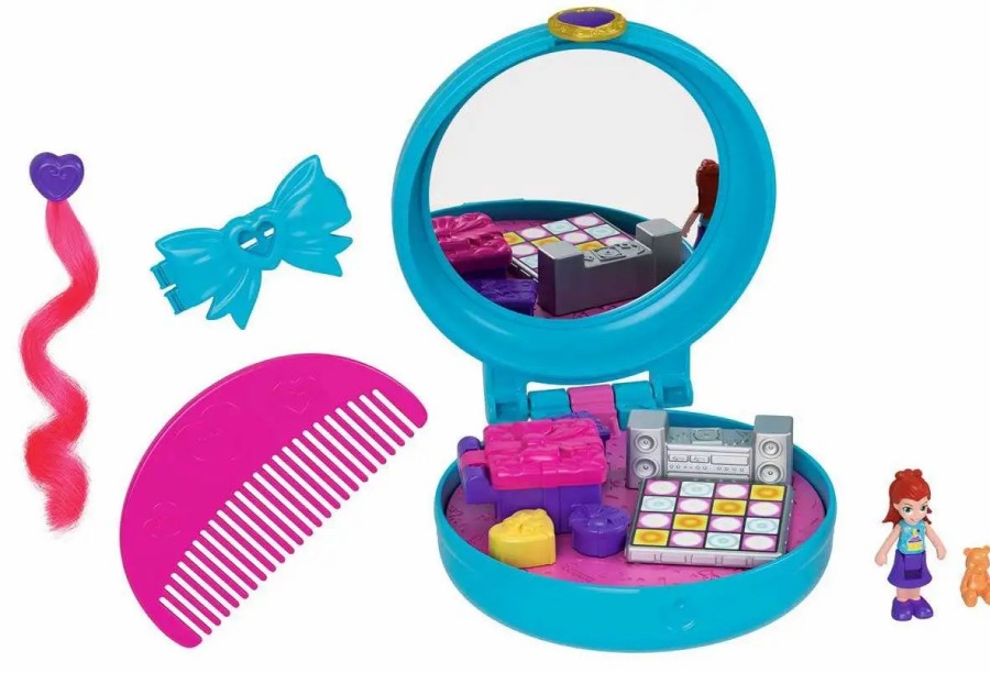 All Brands Mattel Toys | Polly Pocket Micro Clip & Comb Birthday Compact Playset