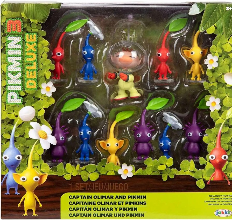 All Brands Jakks Pacific | World Of Nintendo Pikmin 3 Deluxe Captain Olimar & Pikmin 2.5-Inch Mini Figure 11-Pack Set