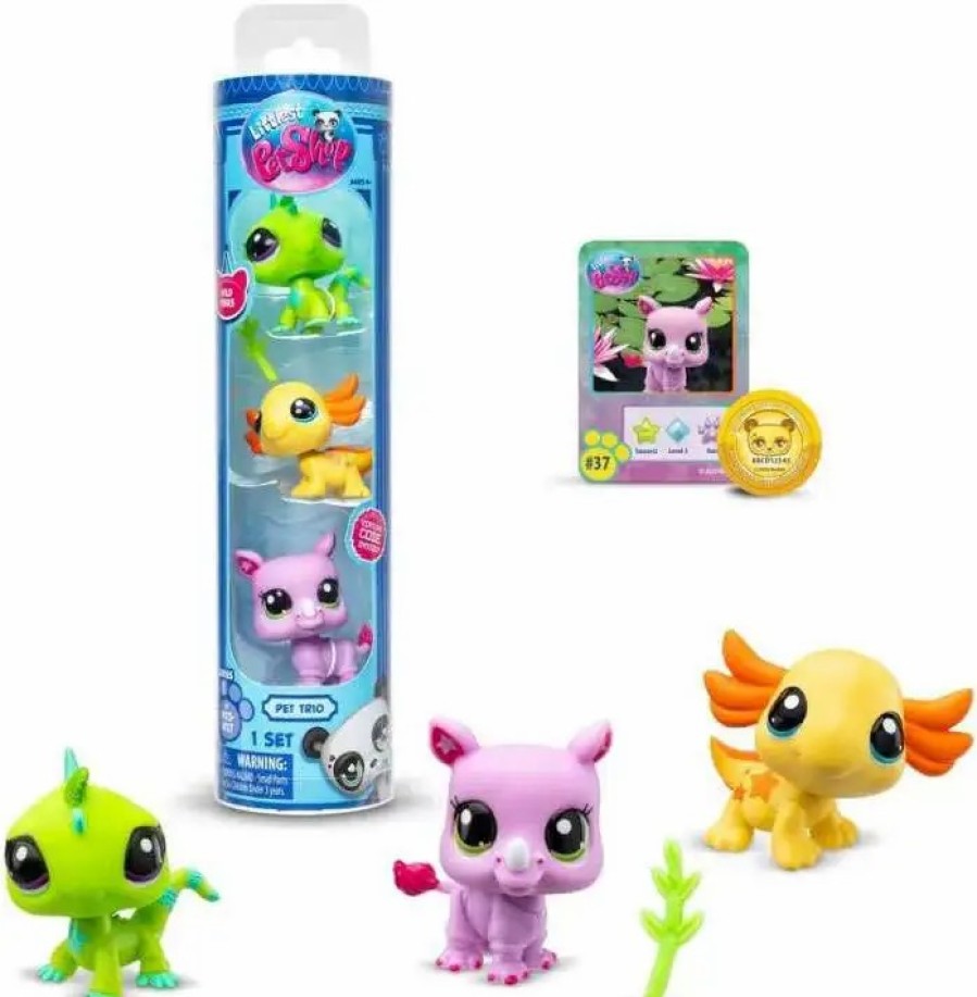 All Brands Basic Fun | Littlest Pet Shop 2024 Generation 7 Pet Trio Wild Vibes Mini Figure 3-Pack [Axolotl, Rhino & Iguana, Card, Virtual Code & More]