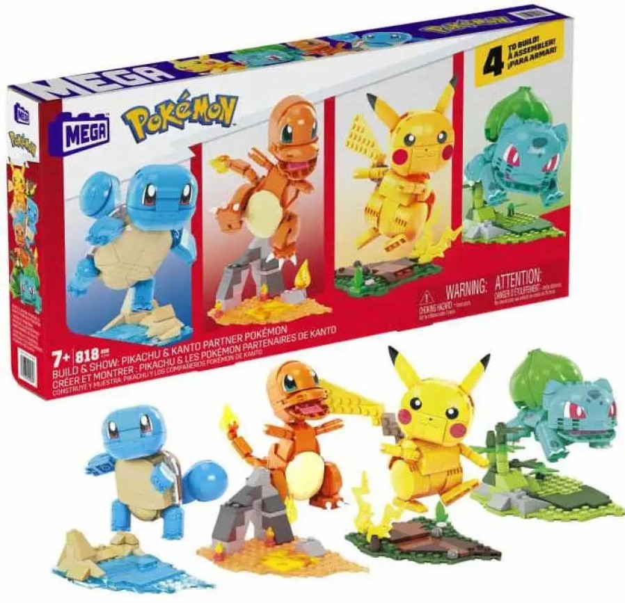 All Brands Mega Construx | Build & Show Pikachu & Kanto Partner Pokemon Exclusive Set