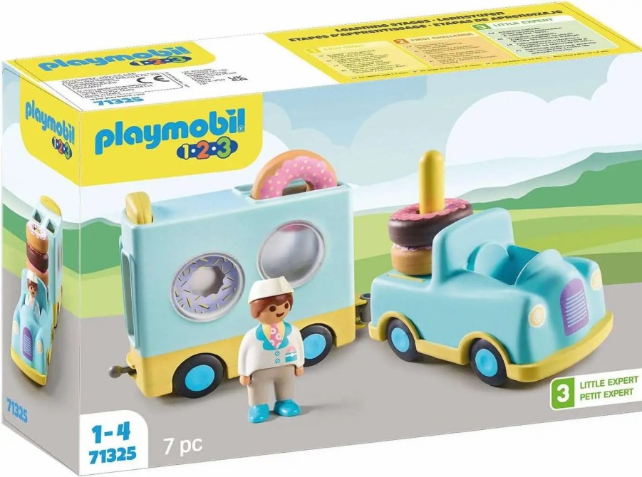 All Brands Playmobil | Playmobil 1.2.3 Doughnut Truck With Stacking & Sorting Feature Set #71325