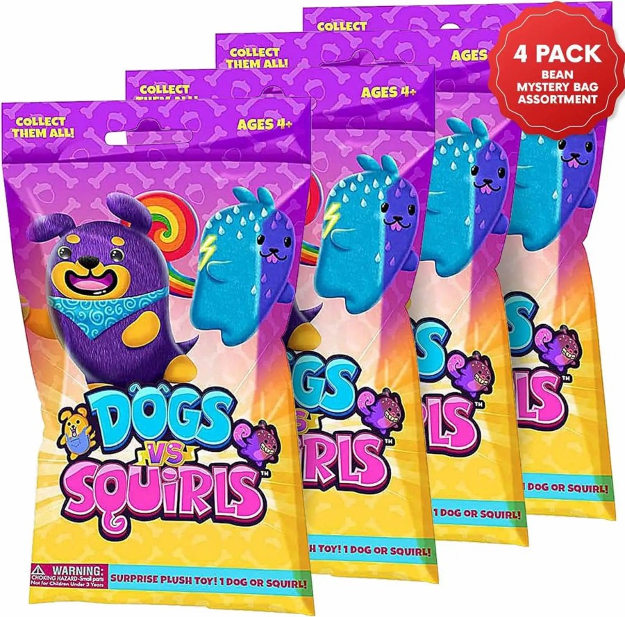 All Brands Cepia LLC | Dogs Vs. Squirls Mini Plush 4-Inch Lot Of 4 Mystery Packs