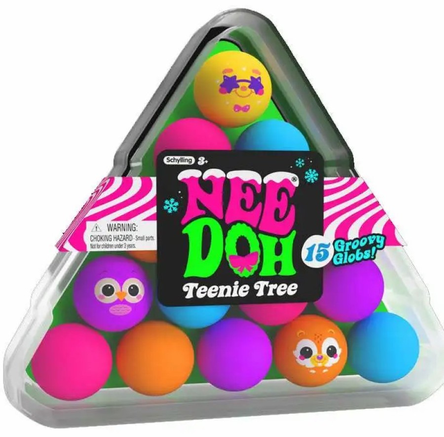 All Brands Schylling | Needoh The Groovy Glob Squishmas Teenie Tree Stress Ball 15-Pack