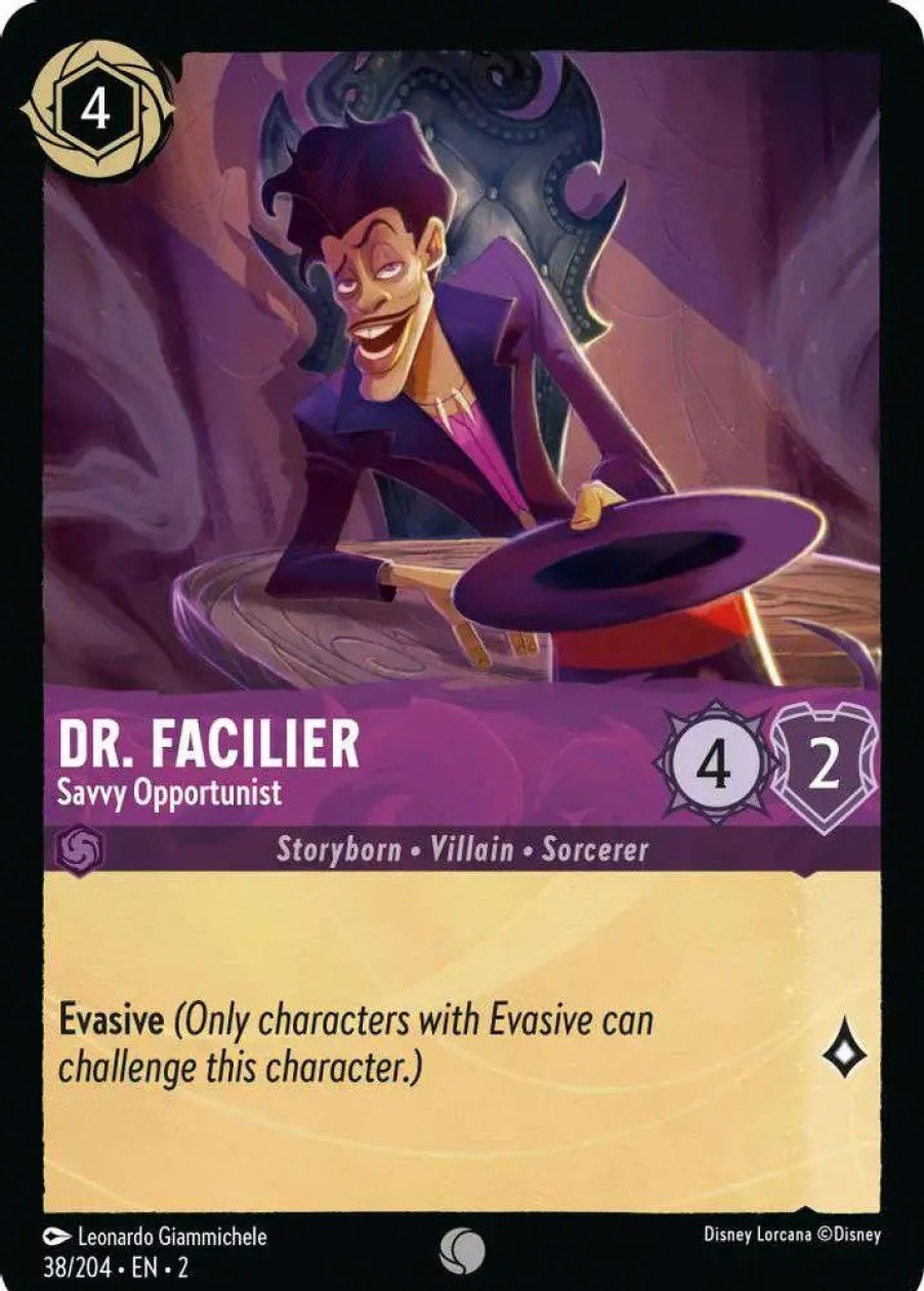 All Brands Ravensburger | Disney Lorcana Trading Card Game Rise Of The Floodborn Common Dr. Facilier - Savvy Opportunist #38