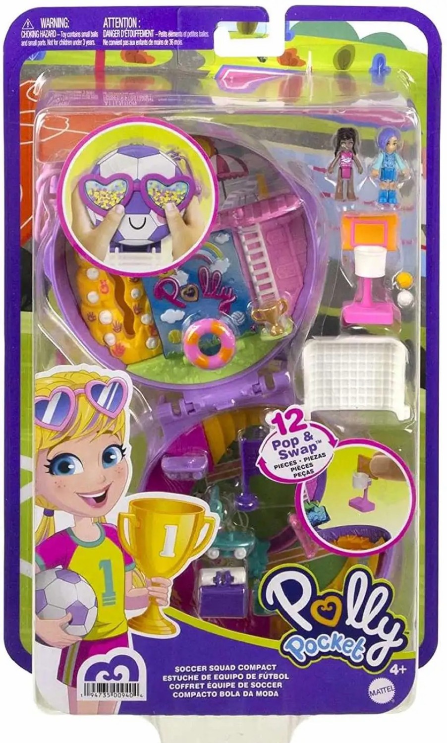 All Brands Mattel Toys | Polly Pocket Micro Soccer Squad Compact Playset