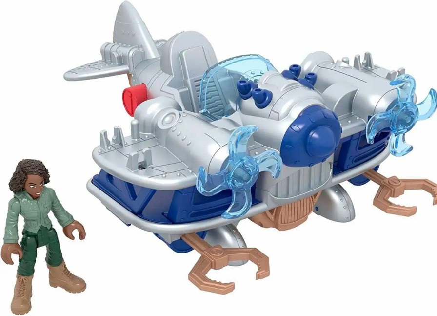 All Brands Fisher Price | Fisher Price Jurassic World Imaginext Dominion Air Tracker Kayla & Plane Figure Set