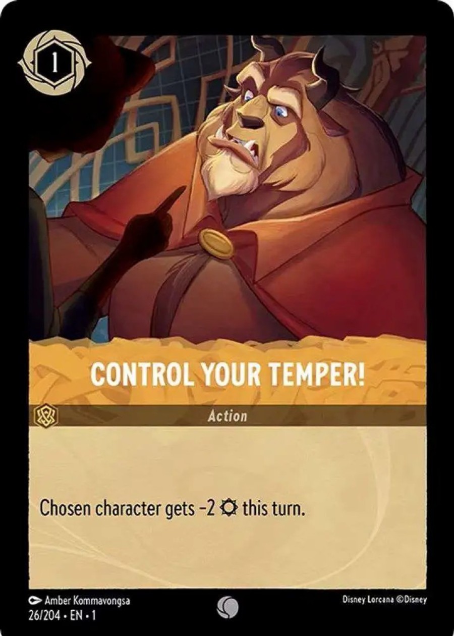 All Brands Ravensburger | Disney Lorcana Trading Card Game The First Chapter Common Control Your Temper! #26