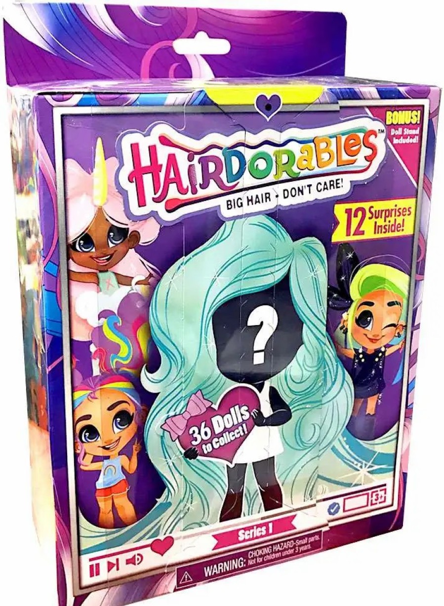 All Brands Just Play | Hairdorables Series 1 Doll Exclusive Mystery Pack [12 Surprises Inside! (Includes Doll Stand!), Damaged Package]