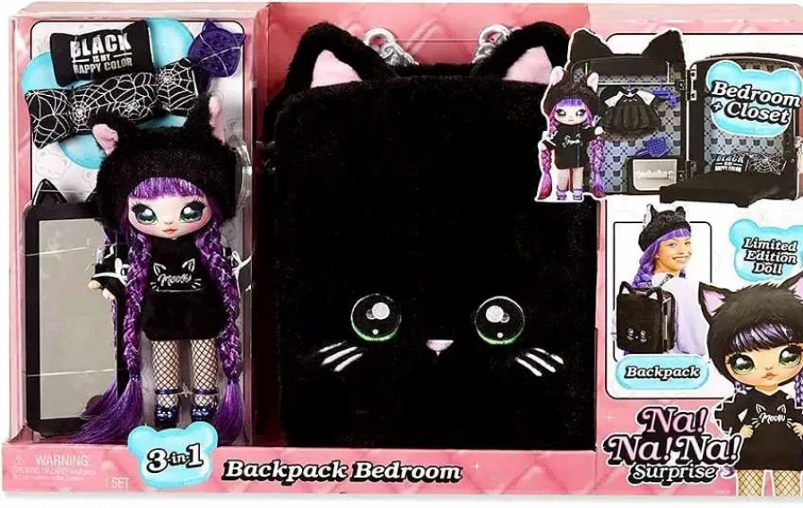 All Brands MGA Entertainment | Na! Na! Na! Surprise Backpack Bedroom With Meow Playset [Black, Damaged Package]